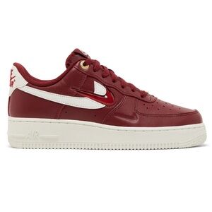 Nike Red Air Force 1 '07 Premium Sneakers - Size 6